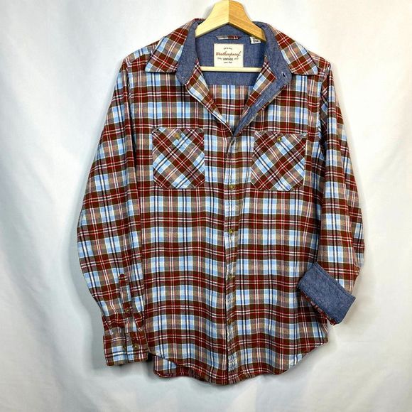 Weatherproof Other - Flannel shirt, baby blue, brown, red, black, Weatherproof Vintage brand